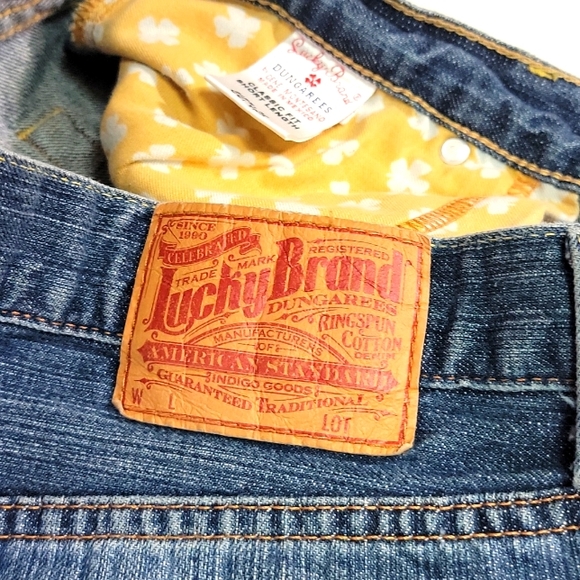 LUCKY ☘ BRAND ♡ Men's Denim Short Inseam Classic Fit Short Length Blue Jeans 36 - Picture 15 of 17